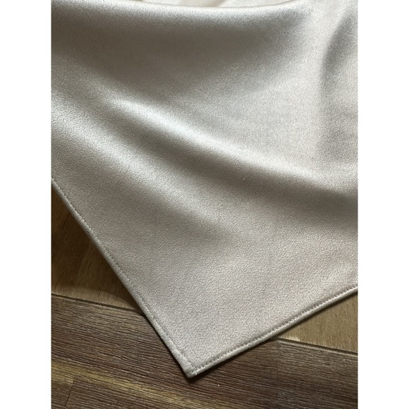 Alice + Olivia Satin Champagne Midi Slip Dress Sz 6 Asymmetric Handkerchief Hem - Picture 15 of 16